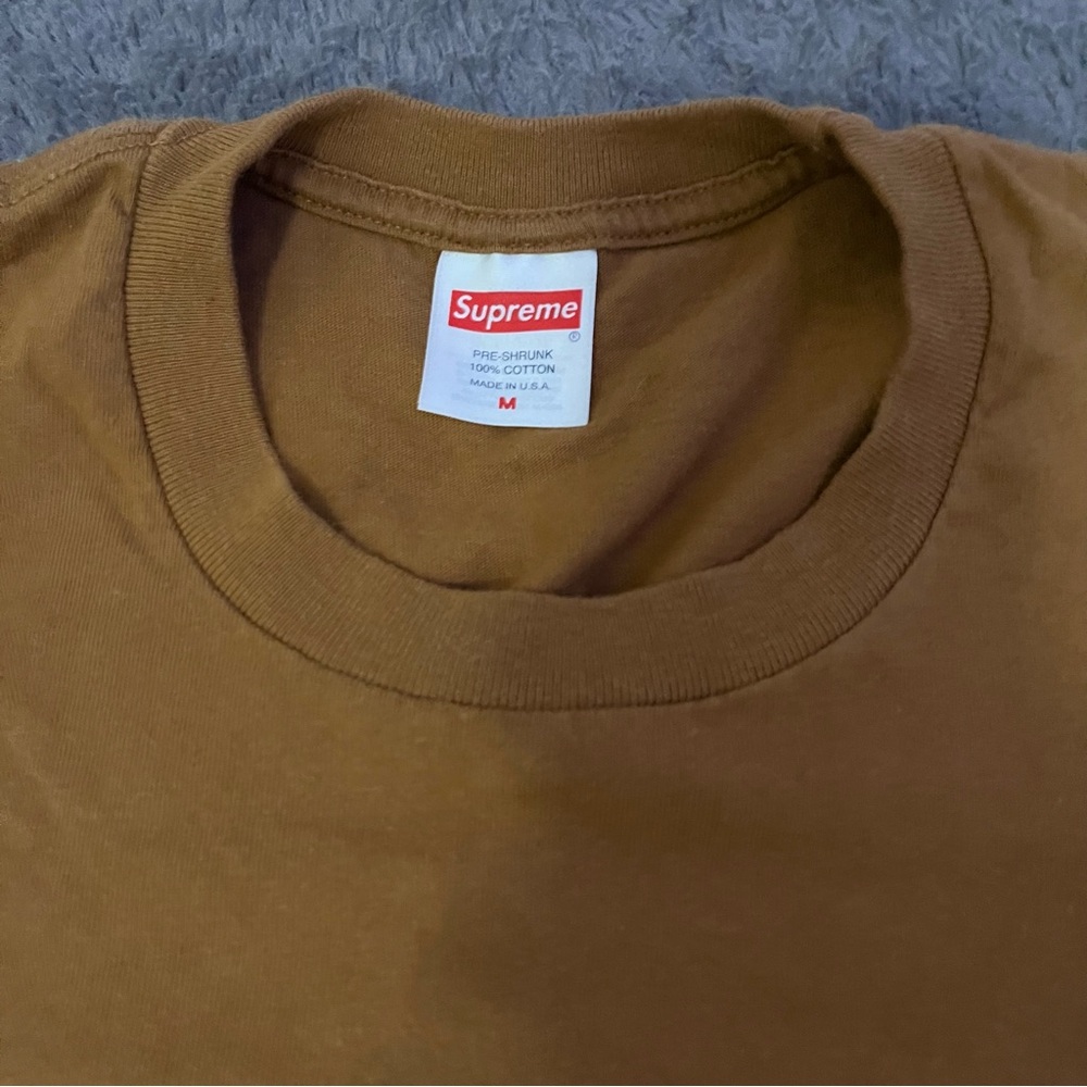 Supreme Brown Pre-Shrunk Cotton T-Shirt Size Medium USA Made